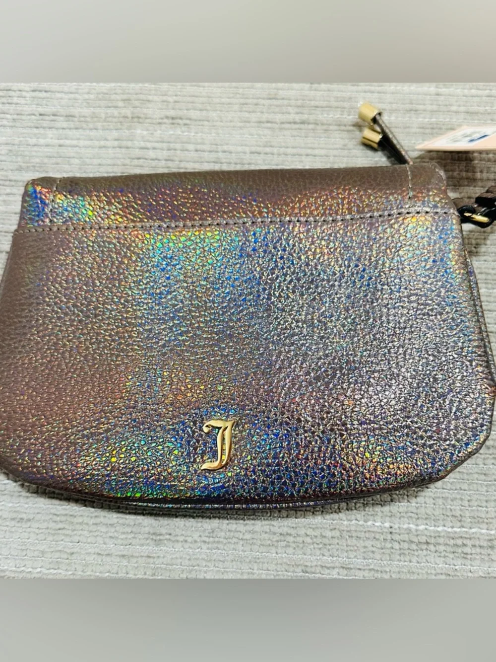 Juicy Couture Pewter Rainbow Traveler Wristlet‎ Clutch Bag NWT